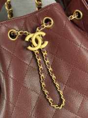 Uubags Chanel 25 small handbag calfskin with grain effect & gold metallic in burgundy 30x26x14cm - 6