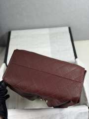 Uubags Chanel 25 small handbag calfskin with grain effect & gold metallic in burgundy 30x26x14cm - 5