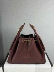 Uubags Chanel 25 small handbag calfskin with grain effect & gold metallic in burgundy 30x26x14cm - 4