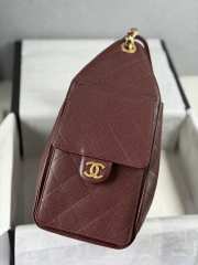 Uubags Chanel 25 small handbag calfskin with grain effect & gold metallic in burgundy 30x26x14cm - 2