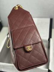 Uubags Chanel 25 large handbag calfskin with grain effect & gold metallic in burgundy 40x30x15cm - 6