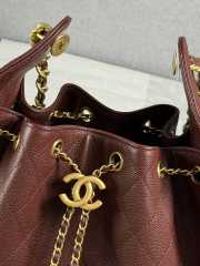 Uubags Chanel 25 large handbag calfskin with grain effect & gold metallic in burgundy 40x30x15cm - 5