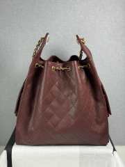 Uubags Chanel 25 large handbag calfskin with grain effect & gold metallic in burgundy 40x30x15cm - 4