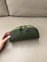 Uubags Bottega Veneta small Nodo pouch in green tweed ntrecciato piccolo nappa leather and suede 20x9x10cm - 1