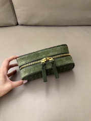 Uubags Bottega Veneta small Nodo pouch in green tweed ntrecciato piccolo nappa leather and suede 20x9x10cm - 5