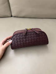 Uubags Bottega Veneta small Nodo pouch in burgundy ntrecciato piccolo nappa leather and suede 20x9x10cm - 1