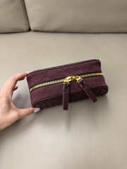 Uubags Bottega Veneta small Nodo pouch in burgundy ntrecciato piccolo nappa leather and suede 20x9x10cm - 6