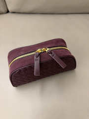 Uubags Bottega Veneta small Nodo pouch in burgundy ntrecciato piccolo nappa leather and suede 20x9x10cm - 5