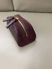 Uubags Bottega Veneta small Nodo pouch in burgundy ntrecciato piccolo nappa leather and suede 20x9x10cm - 2
