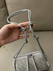 Uubags Bottega Veneta Grey Suede Concert Pouch with Rhinestones 18.5x8.5x11.5cm - 2