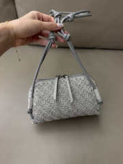 Uubags Bottega Veneta Grey Suede Concert Pouch with Rhinestones 18.5x8.5x11.5cm - 4