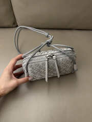 Uubags Bottega Veneta Grey Suede Concert Pouch with Rhinestones 18.5x8.5x11.5cm - 5