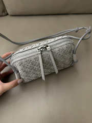 Uubags Bottega Veneta Grey Suede Concert Pouch with Rhinestones 18.5x8.5x11.5cm - 6