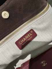 Uubags Chanel Shopping Bag In Dark Brown Suede Calfskin & Gold Metal 22x38x15cm - 3