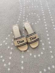 Uubags Dioriviera Dior Woven Heeled Slide Beige Crocheted Raffia-Effect Technical Fabric 4.5cm - 4