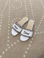 Uubags Dioriviera Dior Woven Slide White Crocheted Raffia-Effect Technical Fabric - 1