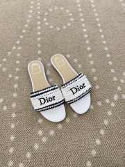 Uubags Dioriviera Dior Woven Slide White Crocheted Raffia-Effect Technical Fabric - 6