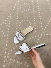 Uubags Dioriviera Dior Woven Slide White Crocheted Raffia-Effect Technical Fabric - 5