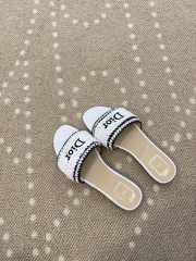 Uubags Dioriviera Dior Woven Slide White Crocheted Raffia-Effect Technical Fabric - 3