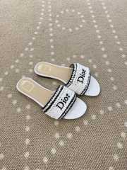 Uubags Dioriviera Dior Woven Slide White Crocheted Raffia-Effect Technical Fabric - 2