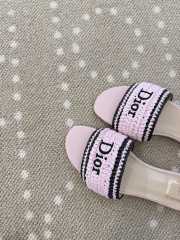 Uubags Dioriviera Dior Woven Slide Pink Crocheted Raffia-Effect Technical Fabric - 6