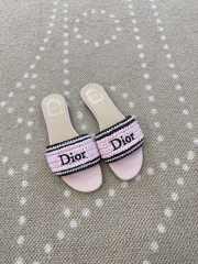 Uubags Dioriviera Dior Woven Slide Pink Crocheted Raffia-Effect Technical Fabric - 2