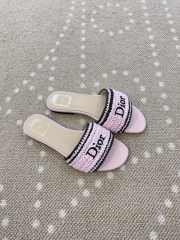 Uubags Dioriviera Dior Woven Slide Pink Crocheted Raffia-Effect Technical Fabric - 5