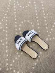 Uubags Dioriviera Dior Woven Slide White/Black Crocheted Raffia-Effect Technical Fabric - 2