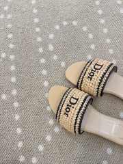Uubags Dioriviera Dior Woven Slide Beige Crocheted Raffia-Effect Technical Fabric - 5