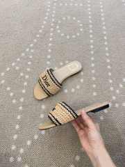 Uubags Dioriviera Dior Woven Slide Beige Crocheted Raffia-Effect Technical Fabric - 4