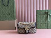 Uubags Gucci Marmont Flap Bag Diagonal Quilted GG Canvas with Leather 22x13x6cm - 1