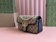 Uubags Gucci Marmont Flap Bag Diagonal Quilted GG Canvas with Leather 22x13x6cm - 4