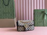 Uubags Gucci Marmont Flap Bag Diagonal Quilted GG Canvas with Leather 22x13x6cm - 3