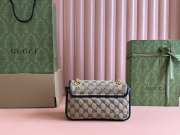Uubags Gucci Marmont Flap Bag Diagonal Quilted GG Canvas with Leather 22x13x6cm - 2