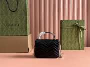 Uubags Gucci Marmont mini top handle bag in black with gold buckle 17x13x6cm - 4