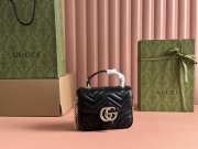 Uubags Gucci Marmont mini top handle bag in black with gold buckle 17x13x6cm - 3