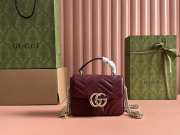 Uubags Gucci Marmont mini top handle bag in red with gold buckle 17x13x6cm - 1