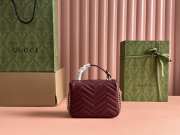 Uubags Gucci Marmont mini top handle bag in red with gold buckle 17x13x6cm - 6