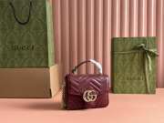 Uubags Gucci Marmont mini top handle bag in red with gold buckle 17x13x6cm - 3