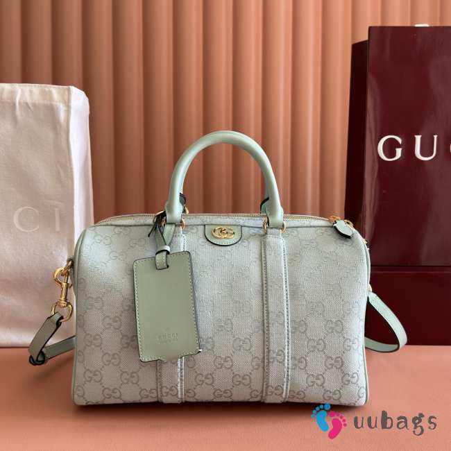 Uubags Gucci Ophidia Medium Boston Bag In Icy Blue GG Canvas 30x16x20cm - 1
