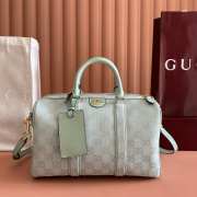 Uubags Gucci Ophidia Medium Boston Bag In Icy Blue GG Canvas 30x16x20cm - 1