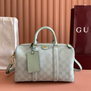 Uubags Gucci Ophidia Medium Boston Bag In Icy Blue GG Canvas 30x16x20cm
