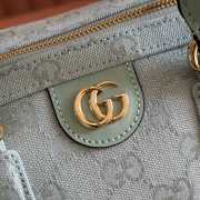 Uubags Gucci Ophidia Medium Boston Bag In Icy Blue GG Canvas 30x16x20cm - 6