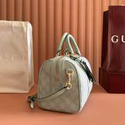 Uubags Gucci Ophidia Medium Boston Bag In Icy Blue GG Canvas 30x16x20cm - 4