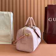 Uubags Gucci Ophidia Medium Boston Bag In Pink GG Canvas 30x16x20cm - 5
