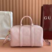 Uubags Gucci Ophidia Medium Boston Bag In Pink GG Canvas 30x16x20cm - 4