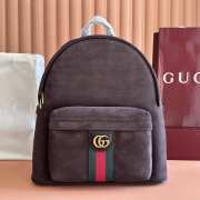 Uubags Gucci Ophidia Medium Backpack in Dark Brown Suede 36.5x41x18cm - 1