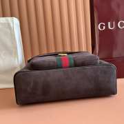 Uubags Gucci Ophidia Medium Backpack in Dark Brown Suede 36.5x41x18cm - 4