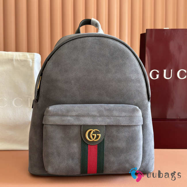 Uubags Gucci Ophidia Medium Backpack in Grey Suede 36.5x41x18cm - 1