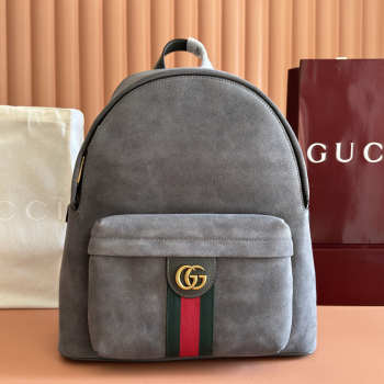 Uubags Gucci Ophidia Medium Backpack in Grey Suede 36.5x41x18cm